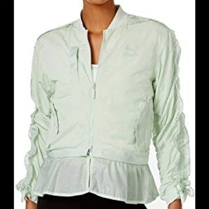 Puma Extreme Frill Mesh Bomber Jacket in Mint Green. Size L